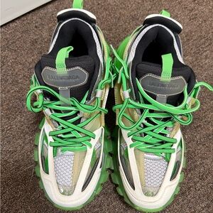 Balenciaga Vibrant Green and White Athletic Shoes